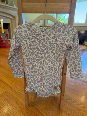 Quincy Mae Long-Sleeve Floral Ruffle Bodysuit